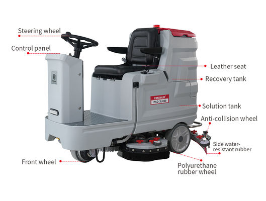 Commercial Cordless Battery Powered Ride On Floor Sweeper Riding Scrubber Machine
