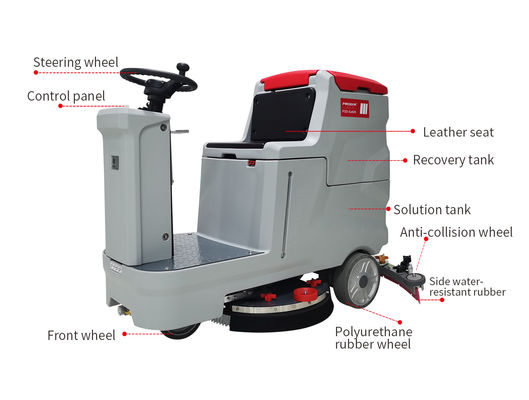 Red Double Brush OEM Floor Sweeper Scrubber Scrubbing Machine Equipment