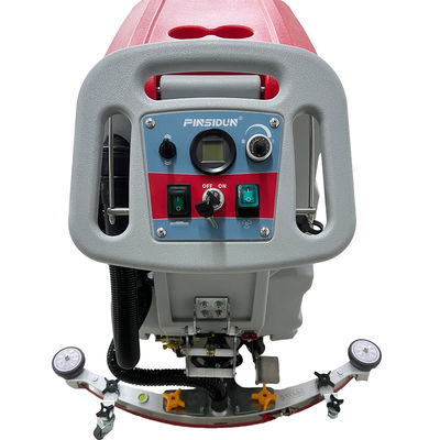Red Commercial Industrial Walk Behind Floor Scrubber Hand Push Cleaning Machine