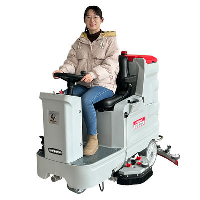 Red ABS Material Commercial Auto Scrubber Automatic Floor Cleaner Sweeper