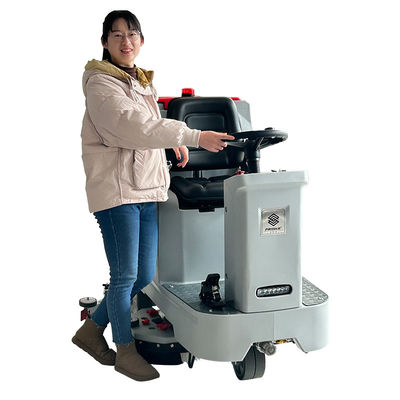 Double Brush Commercial Auto Scrubber Red Cleaning Floor Dryer For Garage