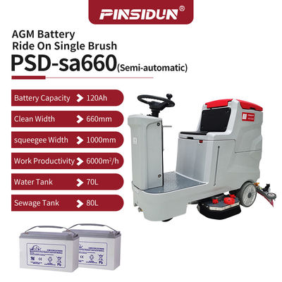 Supermarket Ride On Floor Sweeper Cleaning Machine Automatic 24V
