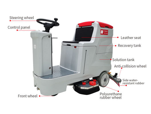 Supermarket Ride On Floor Sweeper Cleaning Machine Automatic 24V